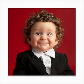 Portrait Of A Baby In A Suit Canvas Print