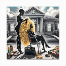 'The Hairdresser' 3 Canvas Print