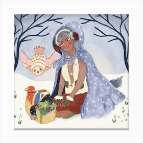 Winter Witch Square Canvas Print