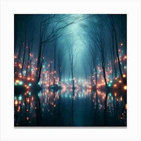 Dark Forest At Night 8 Canvas Print