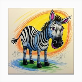 Happy Zebra Canvas Print