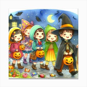 Halloween Kids Canvas Print