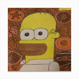 Homer Simpson Drawing  Canvas Print