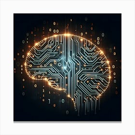 Artificial Intelligence Brain On A Dark Background Canvas Print