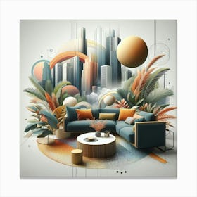 Abstract Living Room Canvas Print