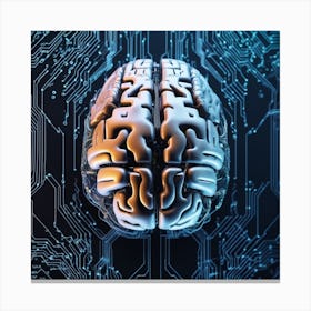 Brain On Circuit Board 16 Canvas Print
