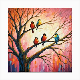 Birds In The Tree 2 Canvas Print