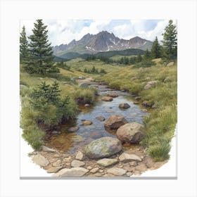 Stream In The Mountains Canvas Print