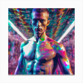 Psychedelic Man In Neon Canvas Print