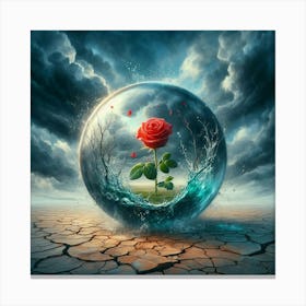 Rose In A Glass Canvas Print