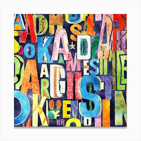 Colorful Alphabet 1 Canvas Print