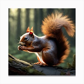 Squirrel In The Forest 336 Canvas Print