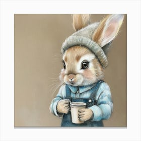 Bunny With A Cup Canvas Print