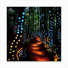 Light Trail In The Forest Canvas Print