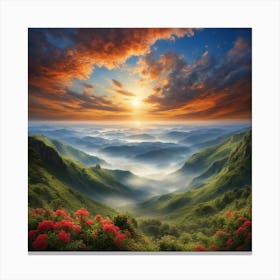 Sunrise Over The Mountains 9 Canvas Print