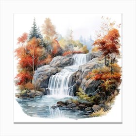 Waterfall In Autumn 1 Canvas Print