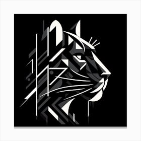 Geometric Art Black Panther Canvas Print