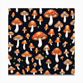 Seamless Pattern With Mushrooms 7 Canvas Print