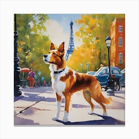 Dog in Paris Canvas Print