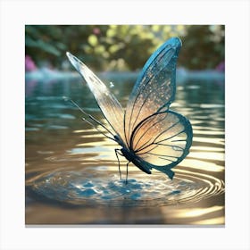 Butterfly In Water Canvas Print