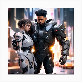 3d Dslr Photography The Weeknd Xo, Cyberpunk Art, By Krenz Cushart, Wears A Suit Of Power Armor 3 Canvas Print