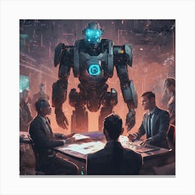 Robots In The Office Canvas Print