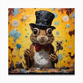 Squirrel In A Top Hat Canvas Print
