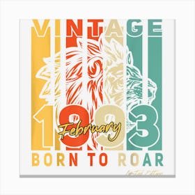 30th Birthday Gifts February 30 Years Old Vintage 1993 Mens Canvas Print