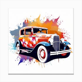 Vintage Car Painting Canvas Print