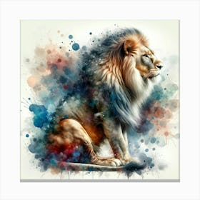 Lion watercolour Canvas Print