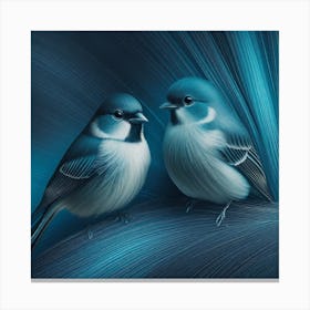 Firefly A Modern Illustration Of 2 Beautiful Sparrows Together In Neutral Colors Of Taupe, Gray, Tan (100) Canvas Print
