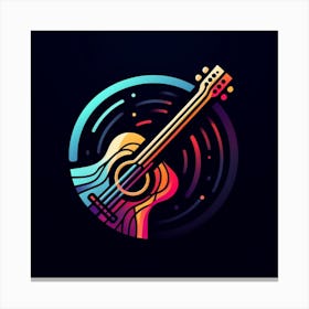 Acoustic Guitar Logo Canvas Print