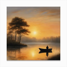 Sunset On The Lake Canvas Print