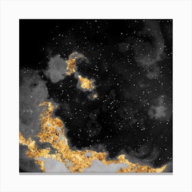 100 Nebulas in Space with Stars Abstract in Black and Gold n.087 Canvas Print