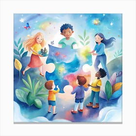 Children'S Jigsaw Puzzle Canvas Print