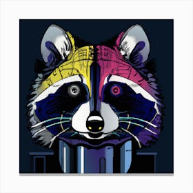 Popart Robot Raccoon 3 Canvas Print