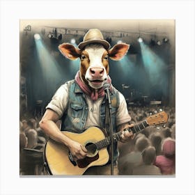 Cow Acoustic Canvas Print