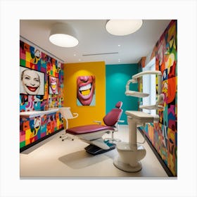 Colorful Dentist'S Office Canvas Print