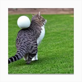 Cat With A Ball 1 Canvas Print