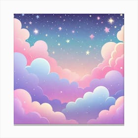 Sky With Twinkling Stars In Pastel Colors Square Composition 28 Canvas Print