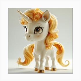 Unicorn With Golden Mane Canvas Print