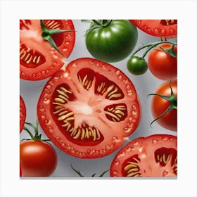Tomatoes On A White Background 2 Canvas Print