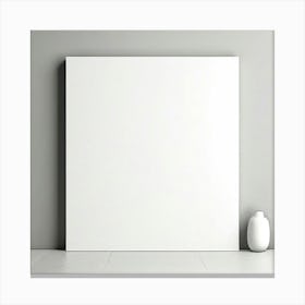 Mock Up Blank Canvas White Pristine Pure Wall Mounted Empty Unmarked Minimalist Space P (9) Canvas Print