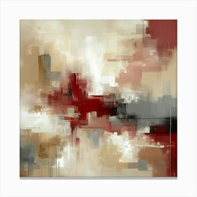 Abstract Art, Neutral Painting Red, Beige And Grey 2 Canvas Print