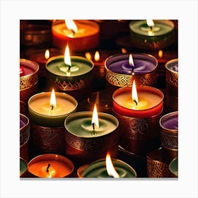 Many Burning Candles Canvas Print