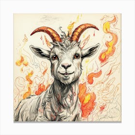 Goat On Fire 20 Canvas Print