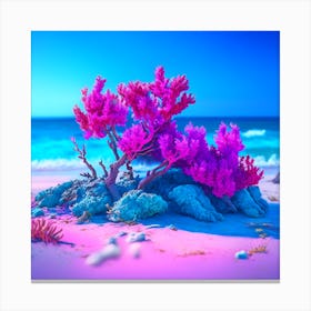 Pink Coral On The Beach Canvas Print