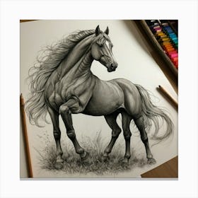 Horse Drawing 3 Canvas Print