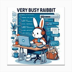 Very Busy Rabbit Canvas Print