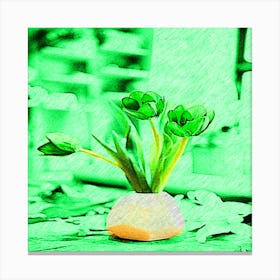 Green Tulips Canvas Print